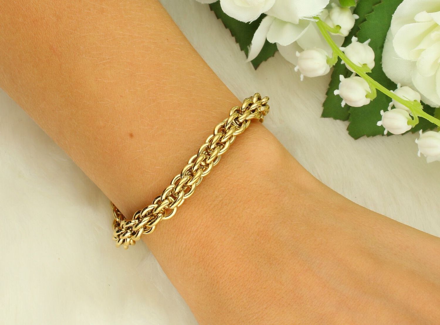 Bransoletka damska Coeur de Lion 080330-1600 Essentials żółte złoto stal szlachetna.jpg