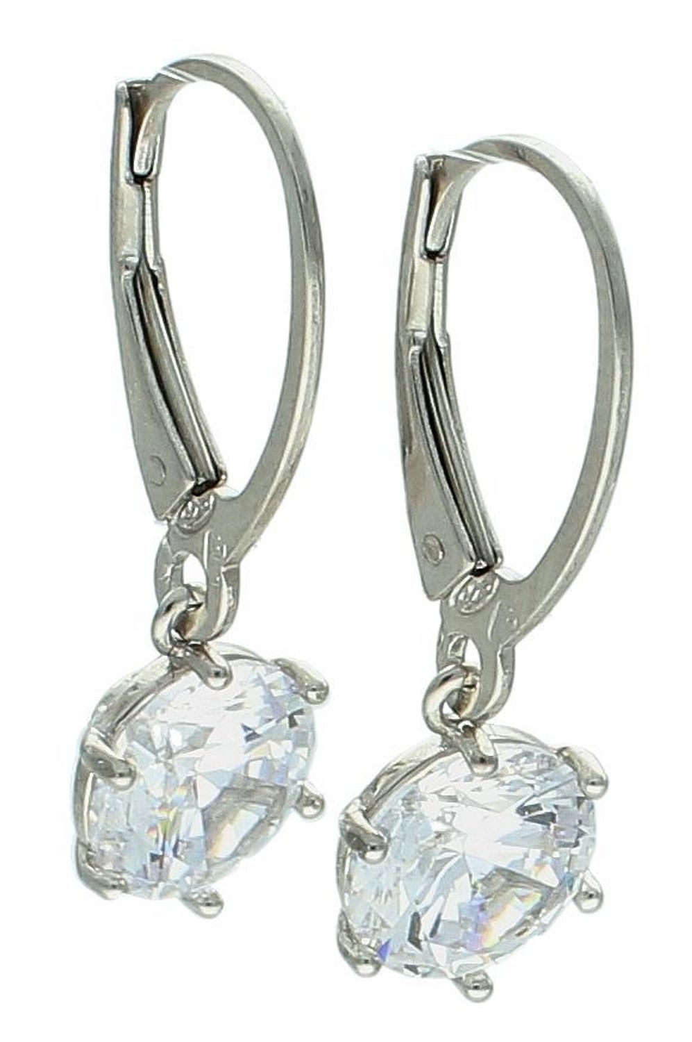 Kolczyki srebrne wiszące z dużą cyrkonią pr 925, 0812720891 Srebrne kolczyki wiszące zostały wykonane z najwyższej jakości srebra próby 925, ozdobione dużą cyrkonią. Idealny prezent dla każdej 2.jpg