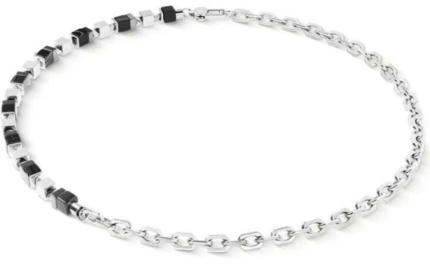 Naszyjnik Coeur de Lion Precious Cubes z onyksu i hematytu. Geometryczny design, stal nierdzewna i certyfikat autentyczności.1.jpg