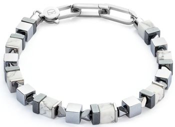 Elegancka bransoletka Precious Cubes COEUR DE LION z howlitu i hematytu. Nowoczesny design, regulowane zapięcie i designerskie etui z certyfikatem.1.jpg