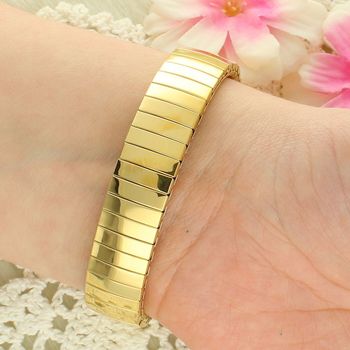 Zegarek damski Timemaster 092-26 złoty – rozciągana bransoleta, biała tarcza, klasyczny zegarek 30 m (1).jpg