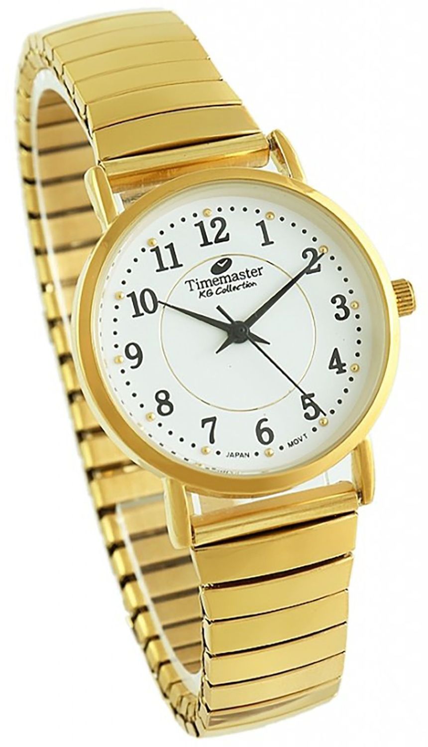 Zegarek damski Timemaster 092-26 – złota rozciągana bransoleta, biała tarcza, klasyczny model 30 mm.jpg