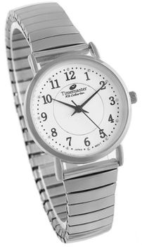 Zegarek damski Timemaster 092-27 – srebrna rozciągana bransoleta, biała tarcza 30 mm, klasyczny model.jpg