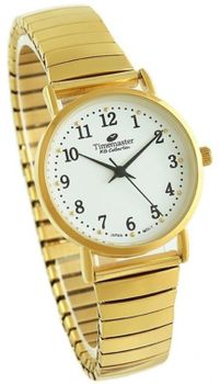 Zegarek damski Timemaster 092-28 – złota rozciągana bransoleta, biała tarcza 30 mm, klasyczny model elegancki.jpg