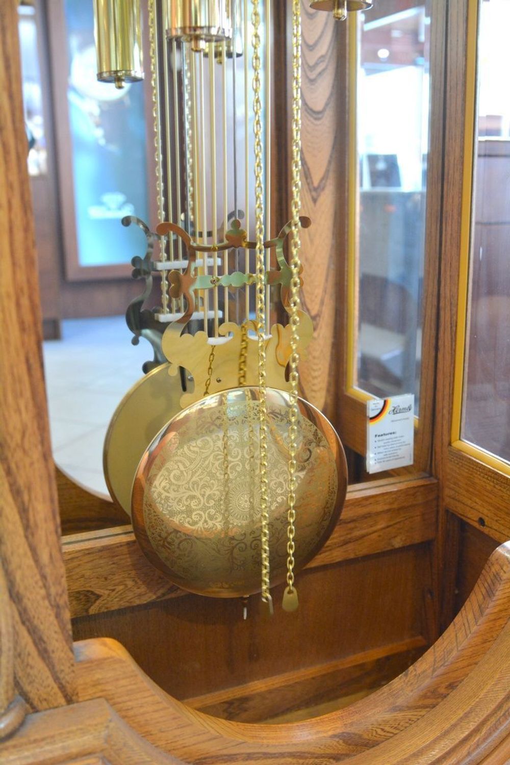 Zegar stojący wahadłowy marki Adler 10017D ✓ Zegar mechaniczny stojący Adler ✓  Zegary mechaniczne stojące ✓  Zegary drewniane podłogowe. Duże zegary drewniane do salonu.  (2).JPG