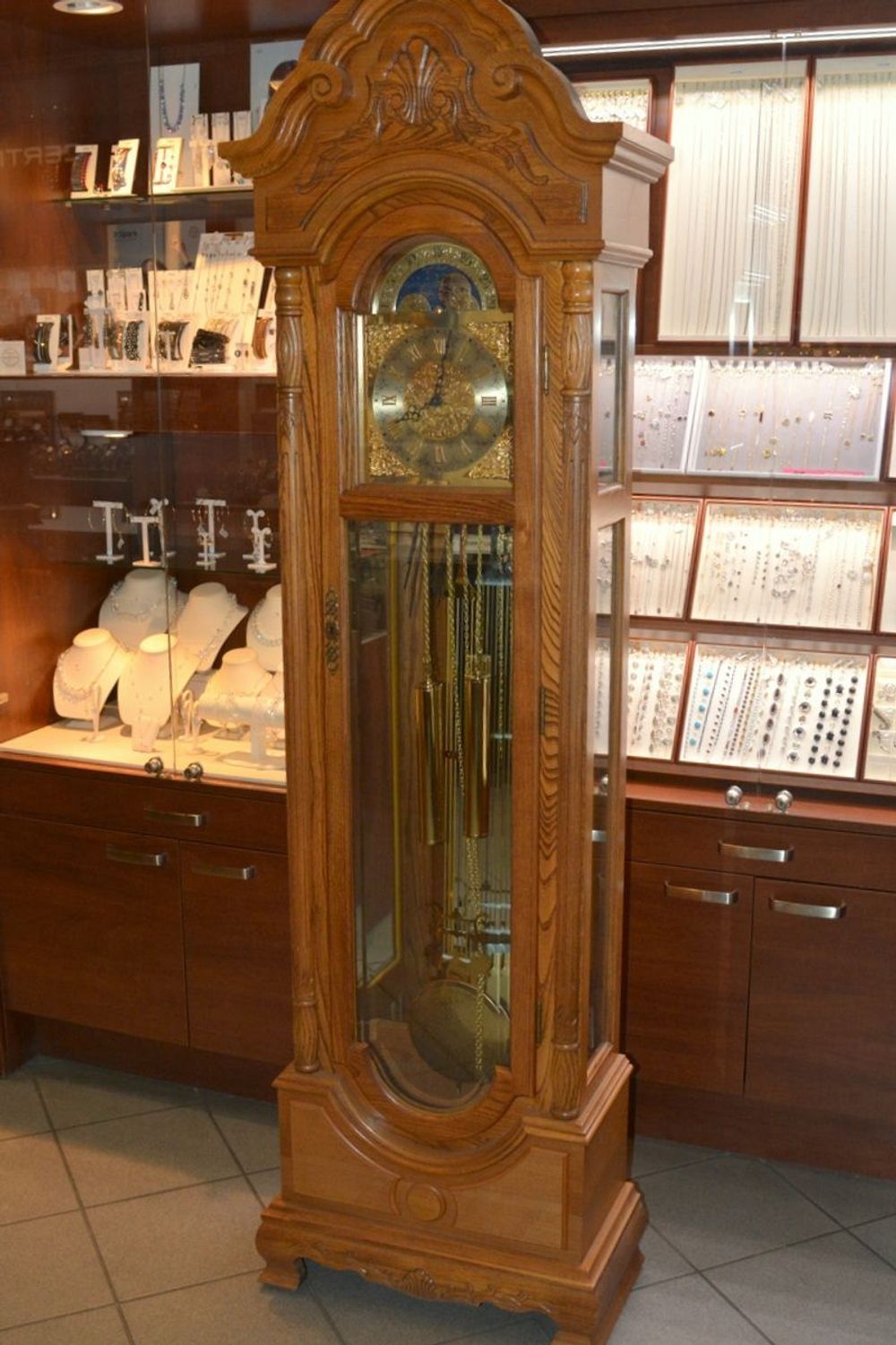 Zegar stojący wahadłowy marki Adler 10017D ✓ Zegar mechaniczny stojący Adler ✓  Zegary mechaniczne stojące ✓  Zegary drewniane podłogowe. Duże zegary drewniane do salonu.  (2).JPG