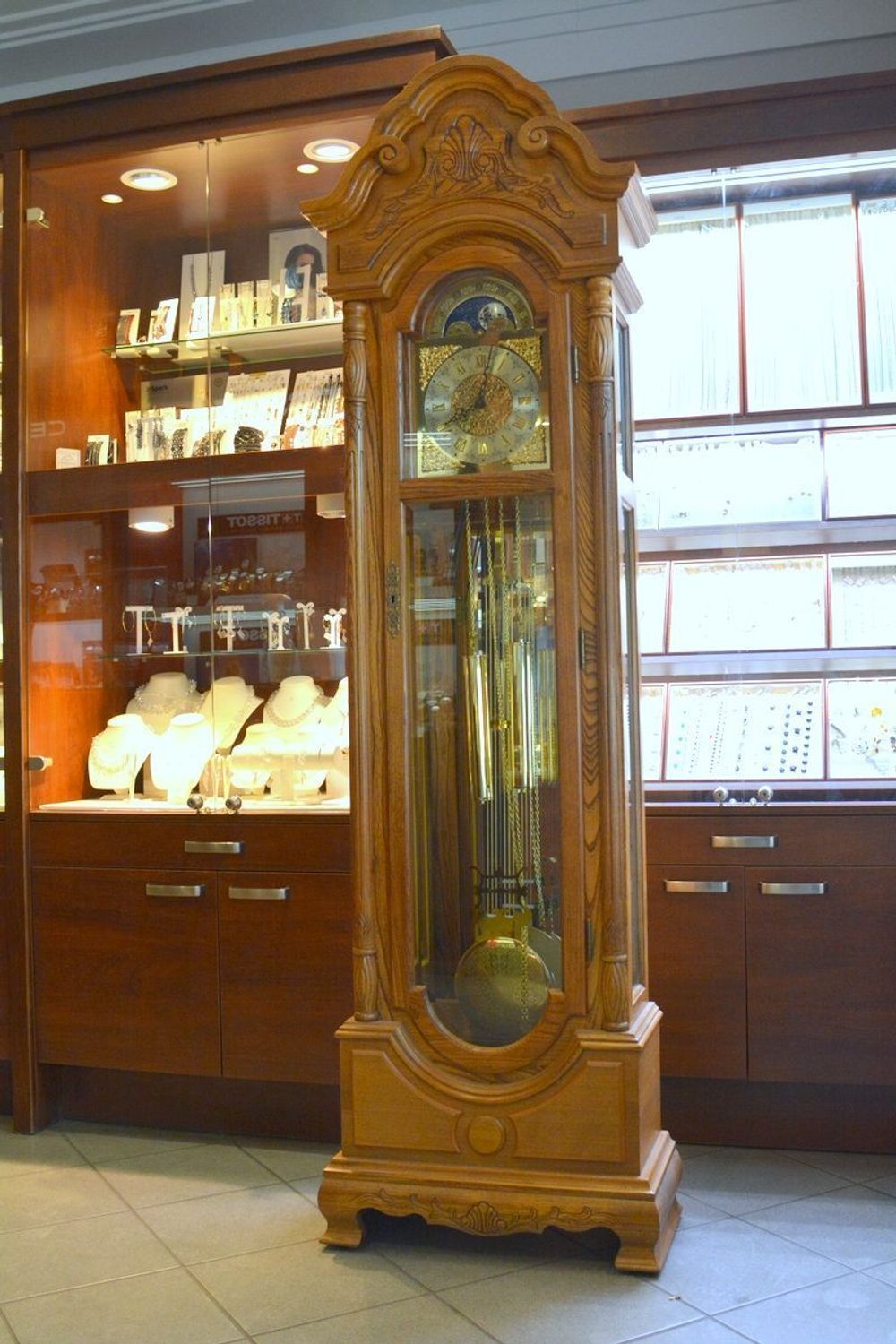 Zegar stojący wahadłowy marki Adler 10017D ✓ Zegar mechaniczny stojący Adler ✓  Zegary mechaniczne stojące ✓  Zegary drewniane podłogowe. Duże zegary drewniane do salonu.  (2).JPG