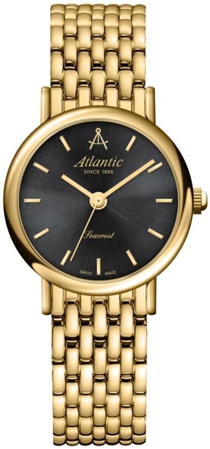 Zegarek Atlantic Seacrest Lady XS 10245.45.61 – Damski zegarek Swiss Made ze złotą kopertą i czarną tarczą.jpg