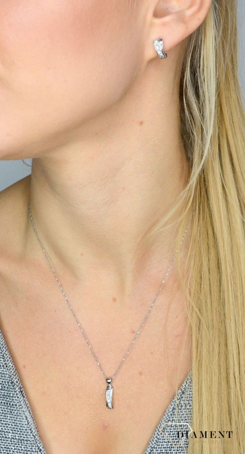 Złote kolczyki DIAMENT białe złoto, diamenty 10447.jpg