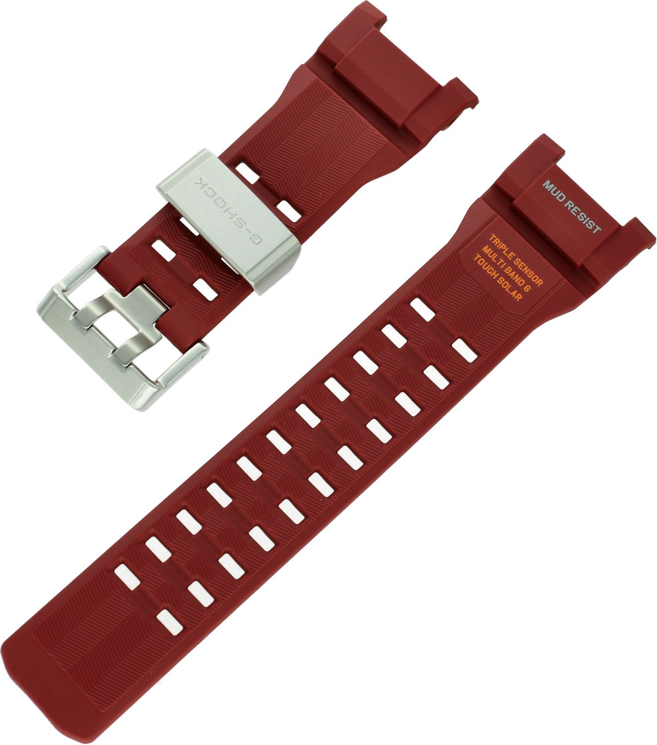 Pasek do zegarka Casio  GWG-1000, GWG-B1000 (10664305) czerwony. Pasek do zegarka Casio G-shock. Oryginalny pasek do zegarka G-shock. Pasek gumowy niebieski do Casio G-shock..jpg