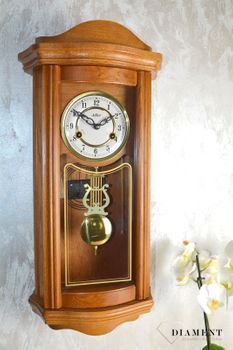 Zegar ścienny z wahadłem drewniany Adler Dębowy 11017D. Zegar wyposażony jest w mechaniczny mechanizm.  (5).JPG