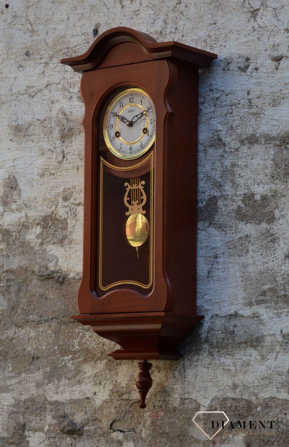 Zegar ścienny drewniany wiszący mechaniczny Adler 11036CH (2).JPG