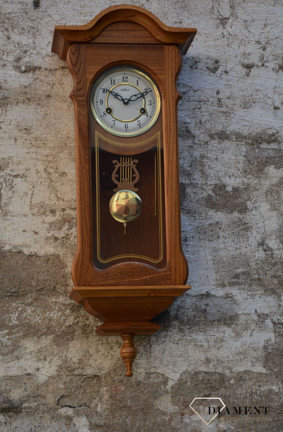 Zegar ścienny do salonu w pięknym kolorze dębu. Piękne uzupełnienie wnętrza salonu. Zegar drewniany. Zegar na ścianę. Zegary szafkowe.  (3).JPG