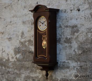 Zegar ścienny drewniany wiszący mechaniczny szufladkowy w kolorze ciemnego brązu. Zegar na ścianę. Zegar do salonu. Drewniany zegar wiszący.  (8).JPG