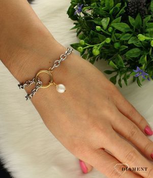 Bransoletka damska Coeur De Lion z perłą słodkowodną 1104301426. Piękna i delikatna bransoletka w kolorze srebrnym wykonana w Niemczech. COEUR DE LION to nowy koncept biżuterii, wykonanej ręcznie (2).jpg