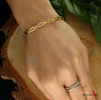 Złota bransoletka damska Coeur de Lion z perłami słodkowodnymi 111230-1416. Ta nowoczesna bransoletka wykonana została z łańcuszka w kolorze złotym z prawdziwymi perłami słodkowodnymi (2).jpg