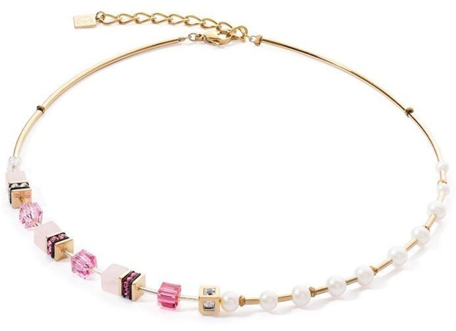 COEUR_DE_LION_112210-0416 Naszyjnik damski Coeur de Lion Asymetryczny Kwarc Różowy i Perły 112210-0416.jpg