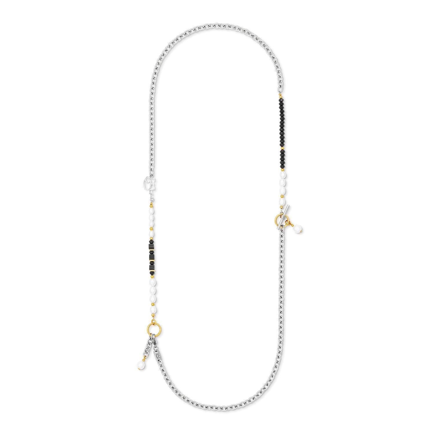 Naszyjnik damski Coeur de Lion The Art Deco Elegance  z perłą słodkowodną i onyksem 1133101314. Naszyjnik damski  Coeur de Lion. Naszyjnik damski w złotym kolorze. Naszyjnik na prezent. Naszyjnik z kryształkami (4).jpg