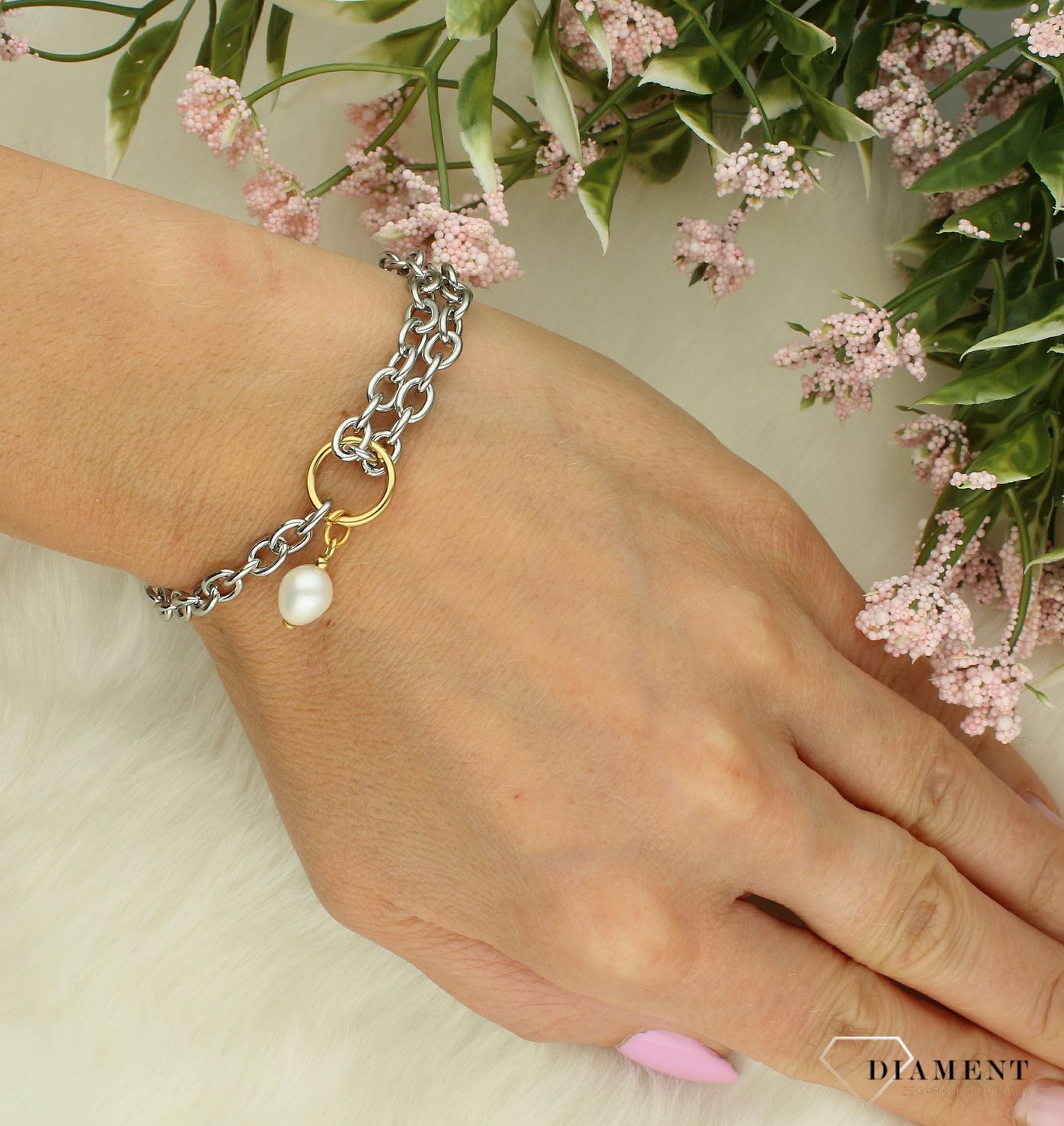 Bransoletka damska Coeur de Lion Art Deco Elegance z perłą 1133301314 (2).jpg