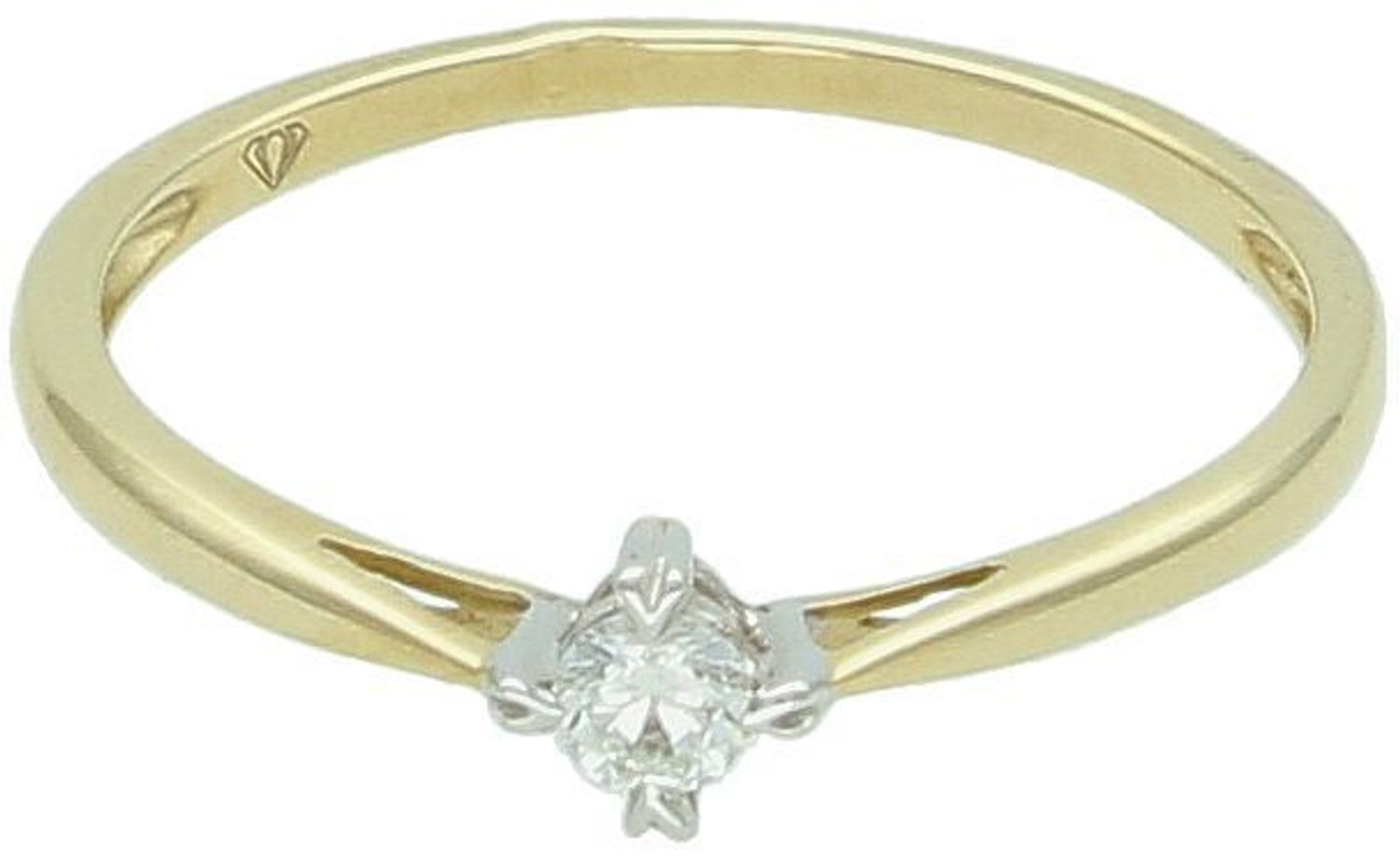 Złoty pierścionek z diamentem próba 585  Klasyka z brylantem  1141712.jpg