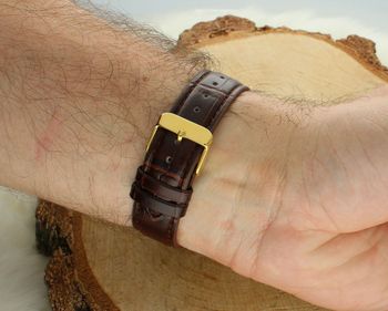 Klasyczny zegarek męski Timemaster 117-45 z białą tarczą, brązowym skórzanym paskiem i precyzyjnym japońskim mechanizmem. Złota koperta, szkło mineralne i możliwość graweru w cenie! (1).jpg