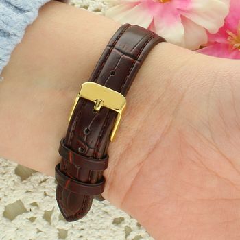 Zegarek damski Timemaster 119-20 – złota koperta 30 mm, biała tarcza, brązowy pasek skórzany, mechanizm Miyota tył.jpg