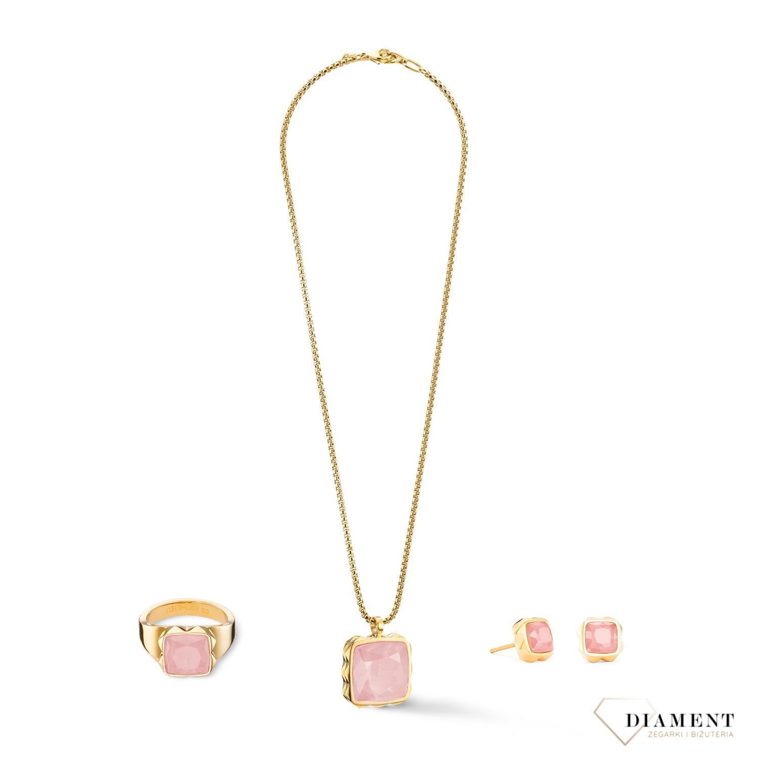 Naszyjnik damski Coeur de Lion kwarc różowy 1200101916. COEUR DE LION to nowy koncept biżuterii, wykonanej ręcznie, przy użyciu naturalnych kamieni takich jak kwarc oraz wysokiej jakości materiałów. Biżuteria d2.jpg