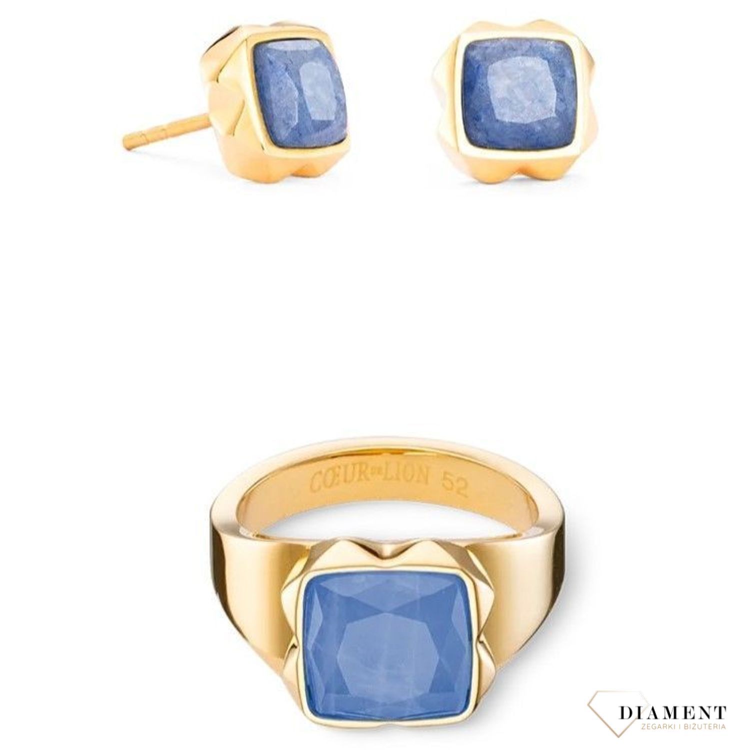 Kolczyki damskie Coeur de Lion kwadraty awenturyn 1200210716.  Piękne kolczyki w odcieniach różu zdobione kamieniem naturalnym jakim jest różowy kwarc. Kolczyki damskie Coeur de Lion wykonane w Niemczech..jpg