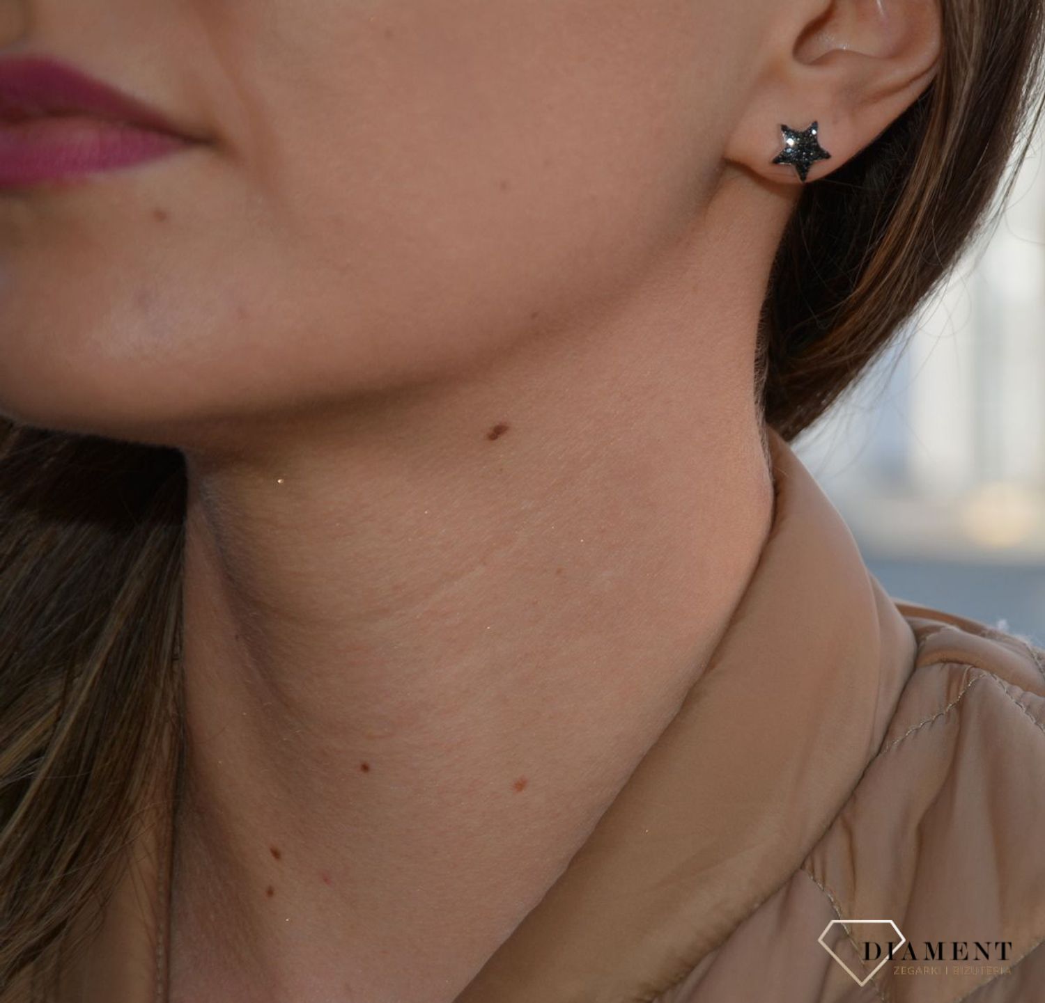 Kolczyki srebrne gwiazdki czarne cyrkonie 12127-N-1.jpg
