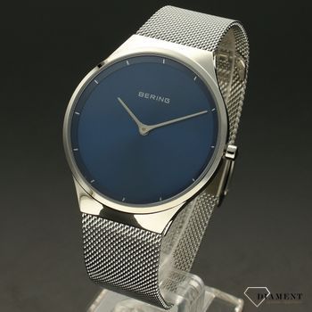 Zegarek damski na bransolecie stalowej z niebieską tarczą Bering Slim 12138-008. Zegarek damski klasyczny (2).jpg