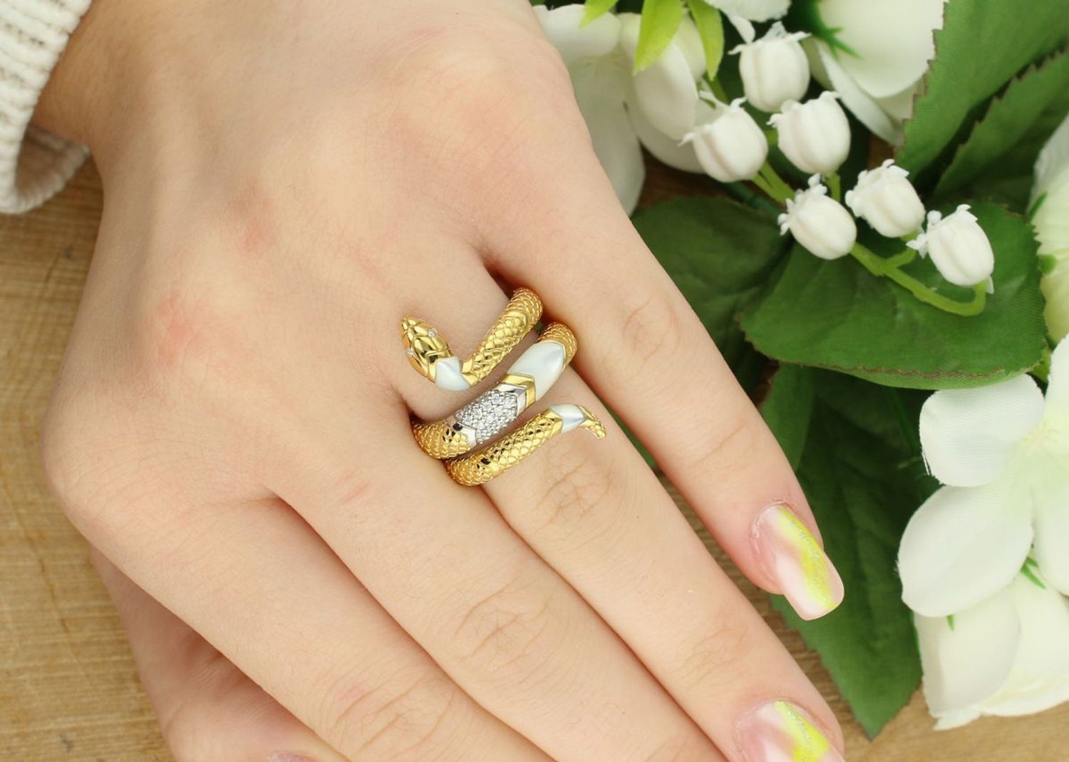 TI SENTO Pierścionek 12203MW – Motyw Węża, Srebro 925, Złocony, Cyrkonie.jpg