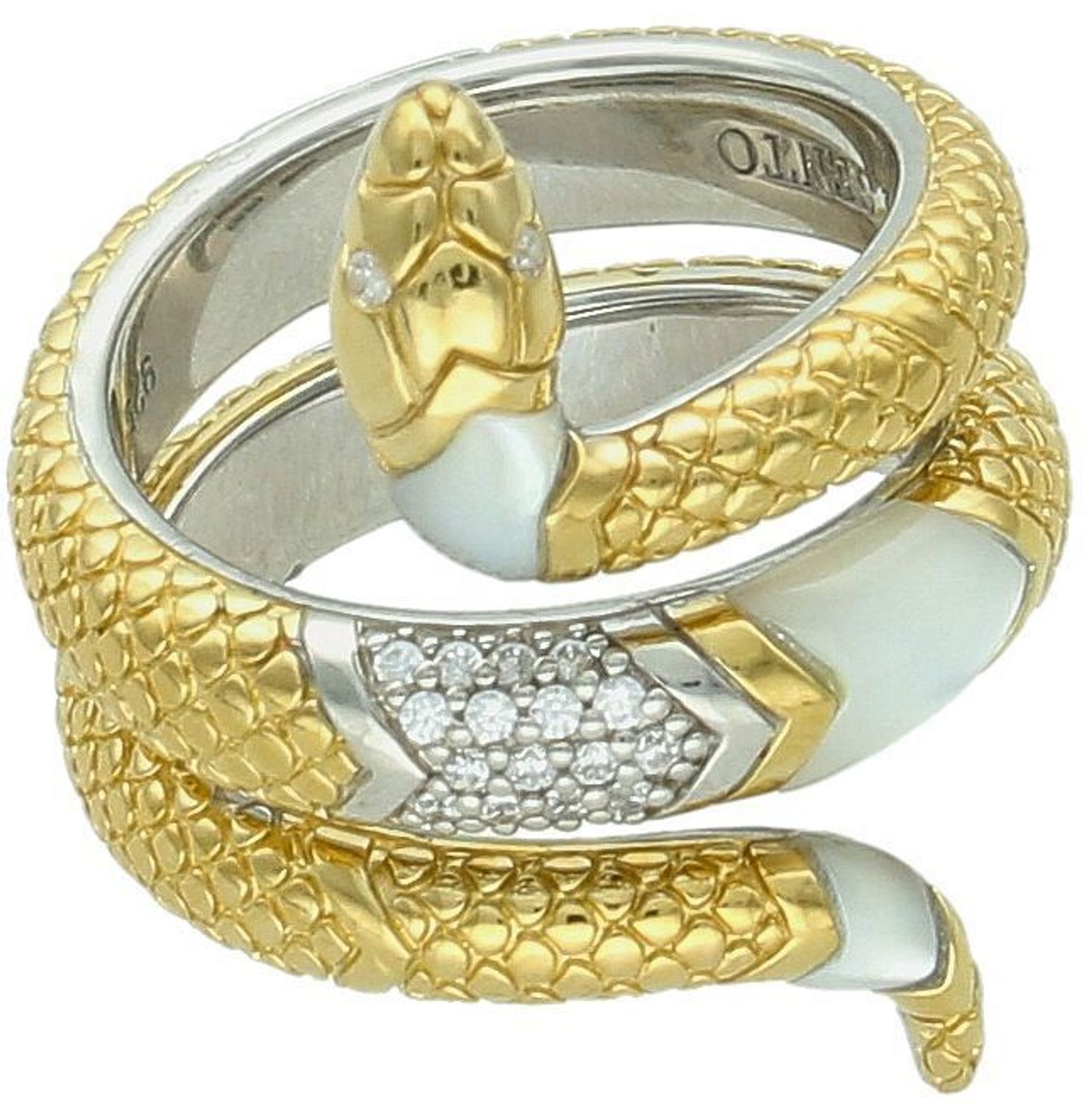TI SENTO Pierścionek 12203MW – Motyw Węża, Srebro 925, Złocony, Cyrkonie.jpg