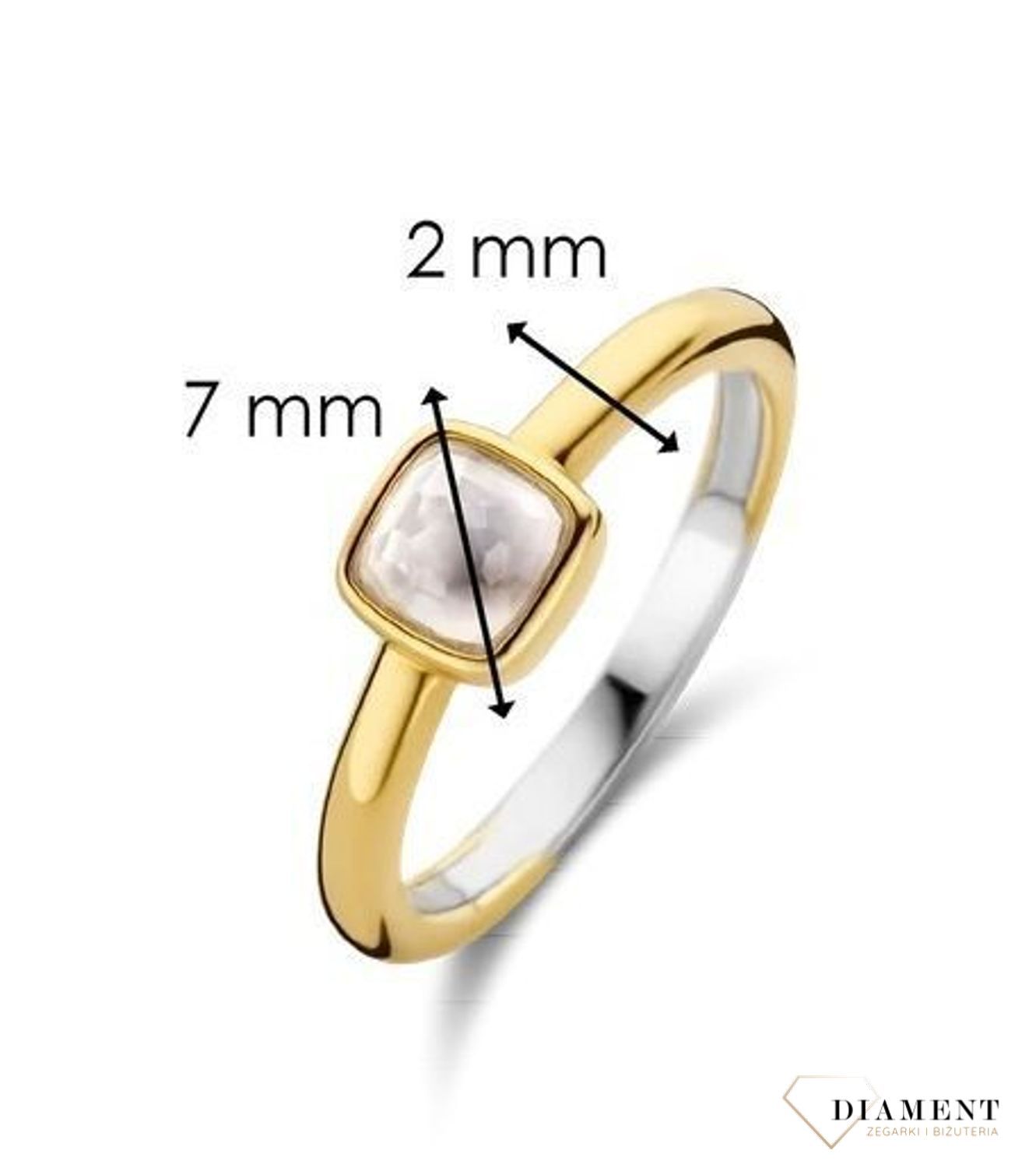 Srebrny pierścionek pozłacany Ti Sento z oczkiem z masy perłowej 12267MW (2).jpg
