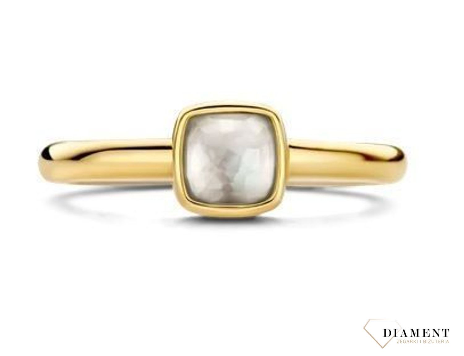 Srebrny pierścionek pozłacany Ti Sento z oczkiem z masy perłowej 12267MW (2).jpg