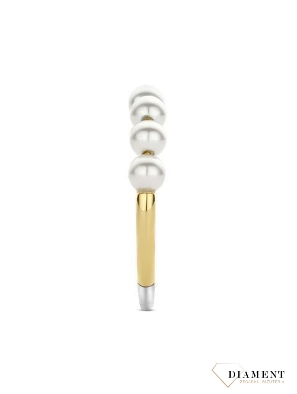 Srebrny pierścionek pozłacany Ti Sento z Perłą 12284YP. Wiecznie modne wzory, które sprawdzą się jako idealny prezent dla bliskiej osoby. Połącz pierścionek dowolnie z innymi produktami i stwórz modny zesta.jpg