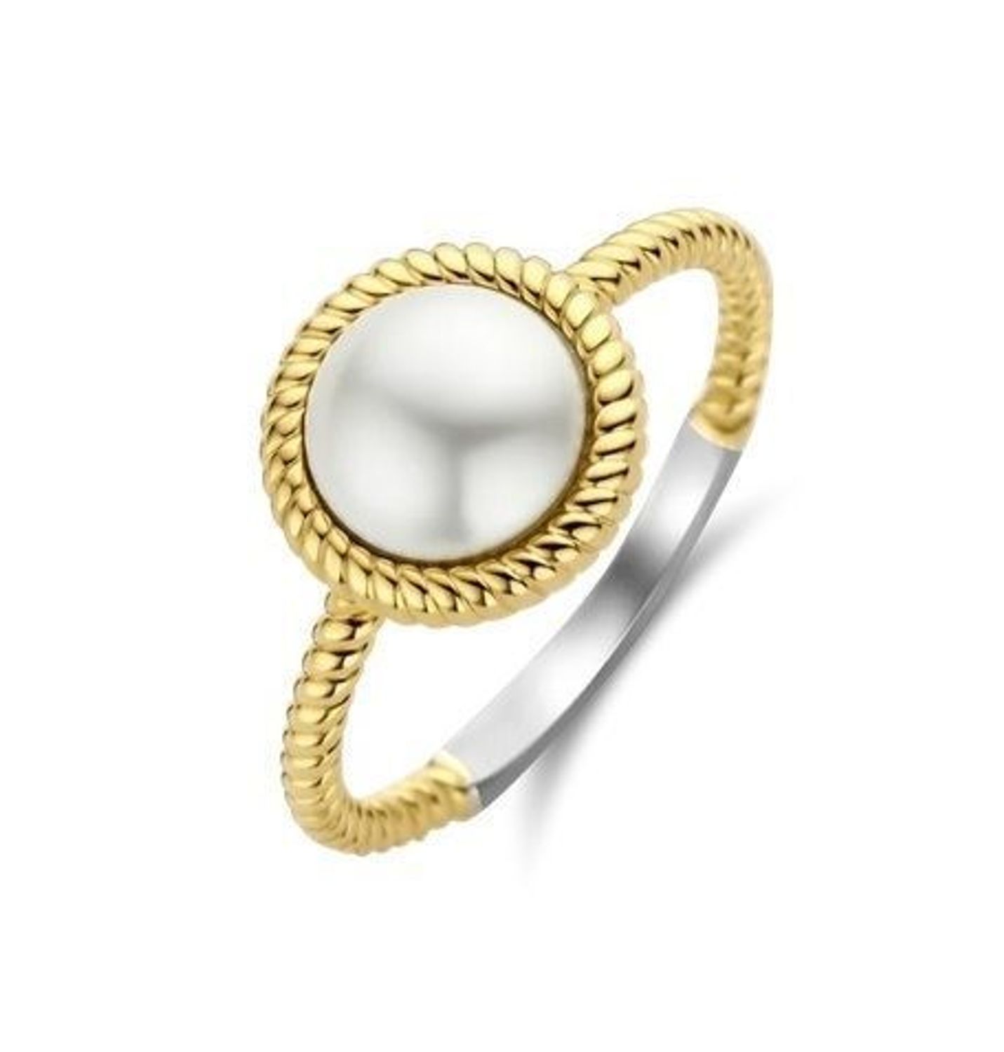 Srebrny pierścionek pozłacany Ti Sento z Perłą 12295YP rozmiar 16. Srebrny pierścionek damski. Srebrny pierścionek pokryty złotem. Pierścionek pozłacany damski z perłą. Pierścionek idealny na prezent Ti Sento (3).jpg