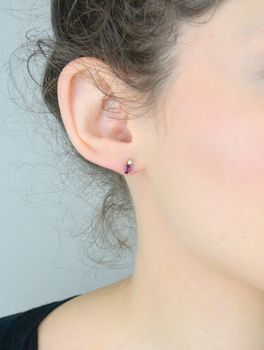 Złote kolczyki 585 z turmalinem i cyrkoniami ✨ KLC-000000-493-585 Złote kolczyki na sztyft to elegancka biżuteri (2).JPG