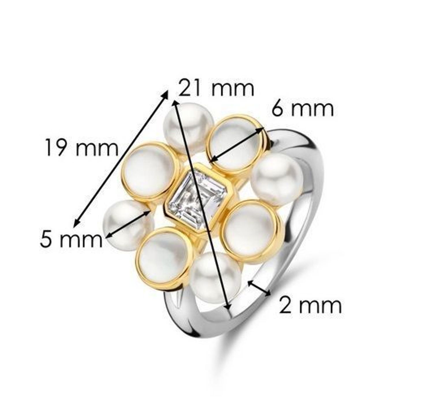 Srebrny pierścionek Ti Sento z perłami i masą perłową w pozłoceniu 12325YP (2).jpg