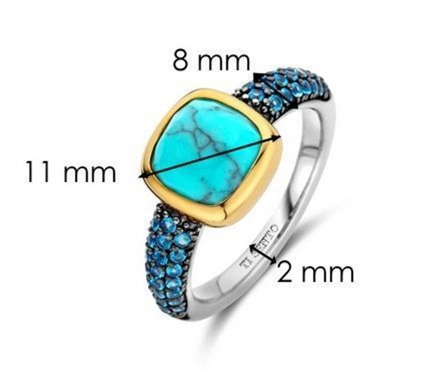  Pierścionek srebrny pozłacany TI SENTO 12331TQ. Srebrny pierścionek damski. Srebrny pierścionek Ti Sento. Pierścionek damski z turkusem. Pierścionek srebrny pozłacany z turkusem na prezent (2).jpg