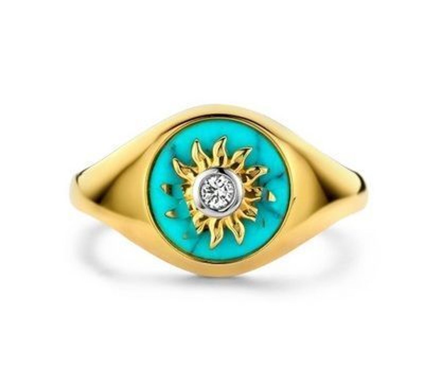 Srebrny pierścionek Ti Sento pozłacany z cyrkonią i turkusem 12335TQ. Srebrny pierścionek z cyrkonią. Pierścionek srebrny z turkusem. Srebrny pierścionek Ti Sento pokryty złotem. Pierścionek Ti Sento z turkusem i cyrkonią na prezent dla kobi.jpg