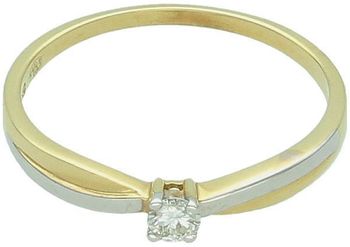 Złoty pierścionek z brylantem 0,05 ct  Żółte i białe złoto 585  13222TPI.jpg