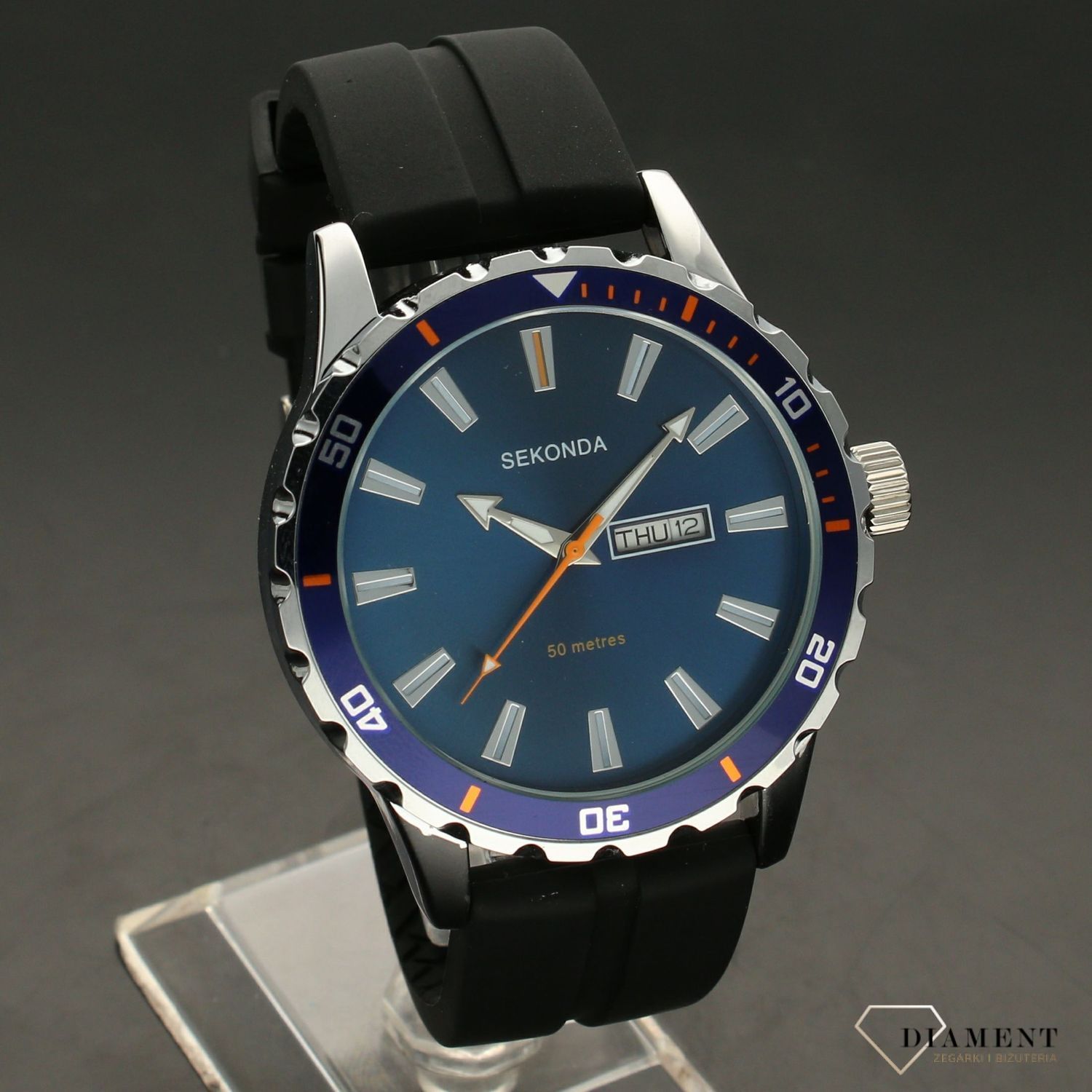 Zegarek męski na sportowym pasku silikonowym Sekonda 1350.jpg