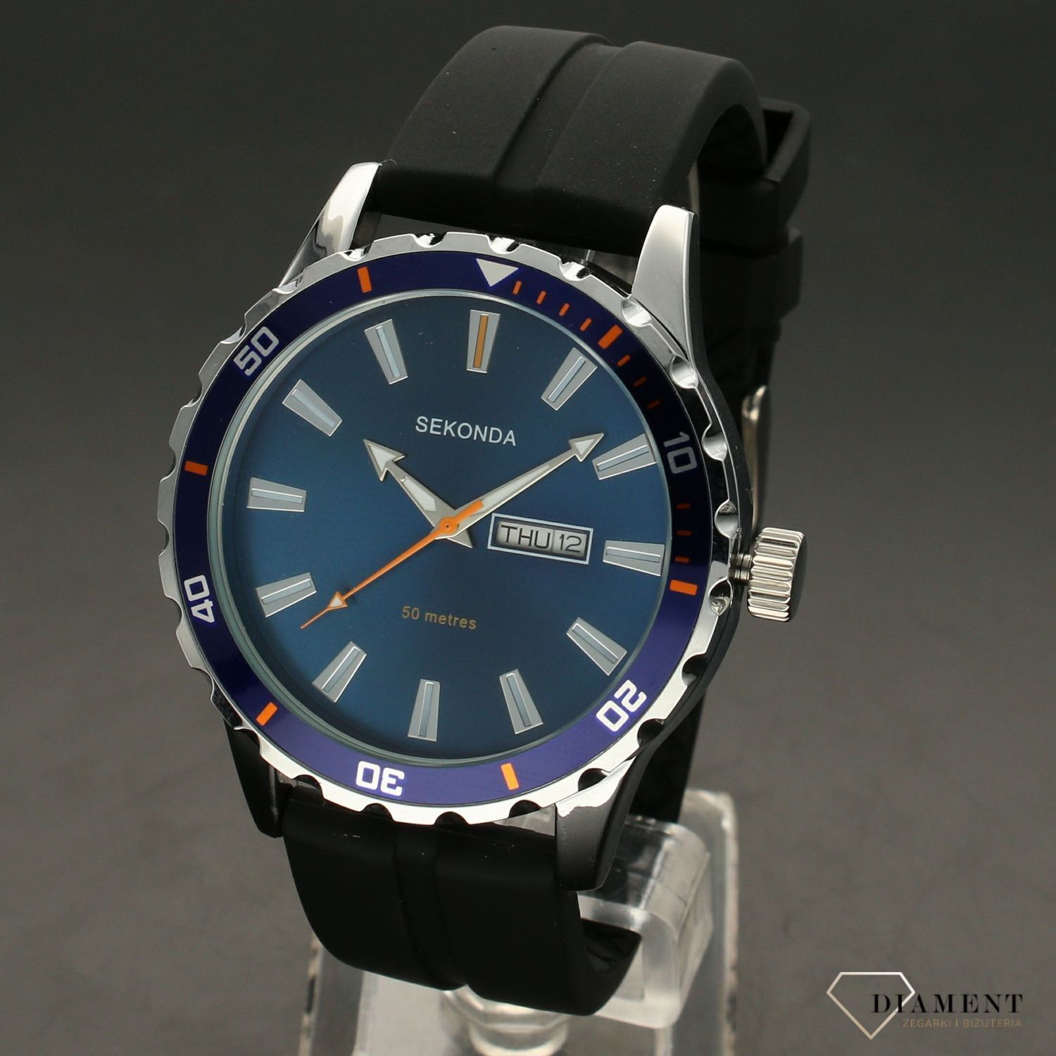 Zegarek męski na sportowym pasku silikonowym Sekonda 1350.jpg