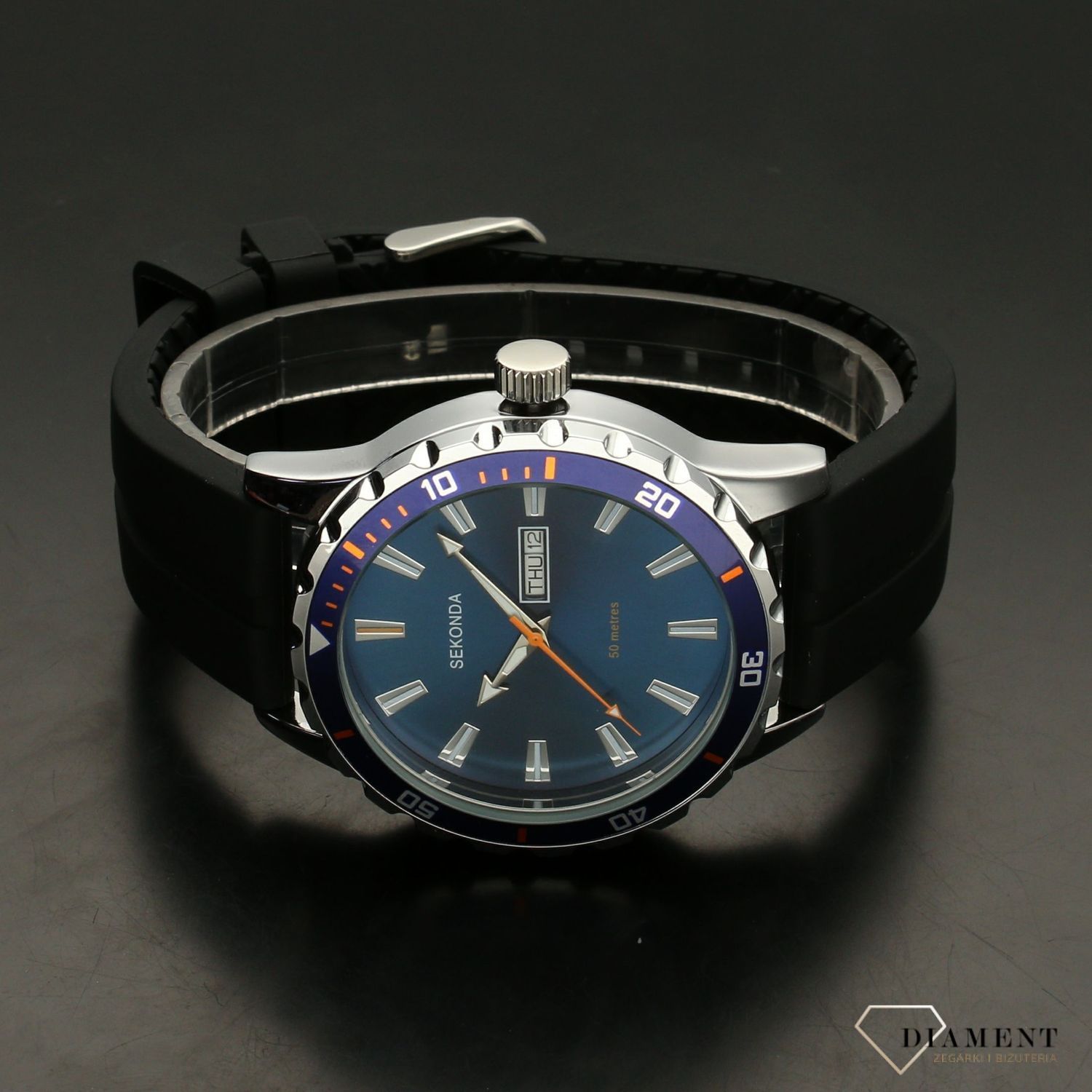 Zegarek męski na sportowym pasku silikonowym Sekonda 1350.jpg