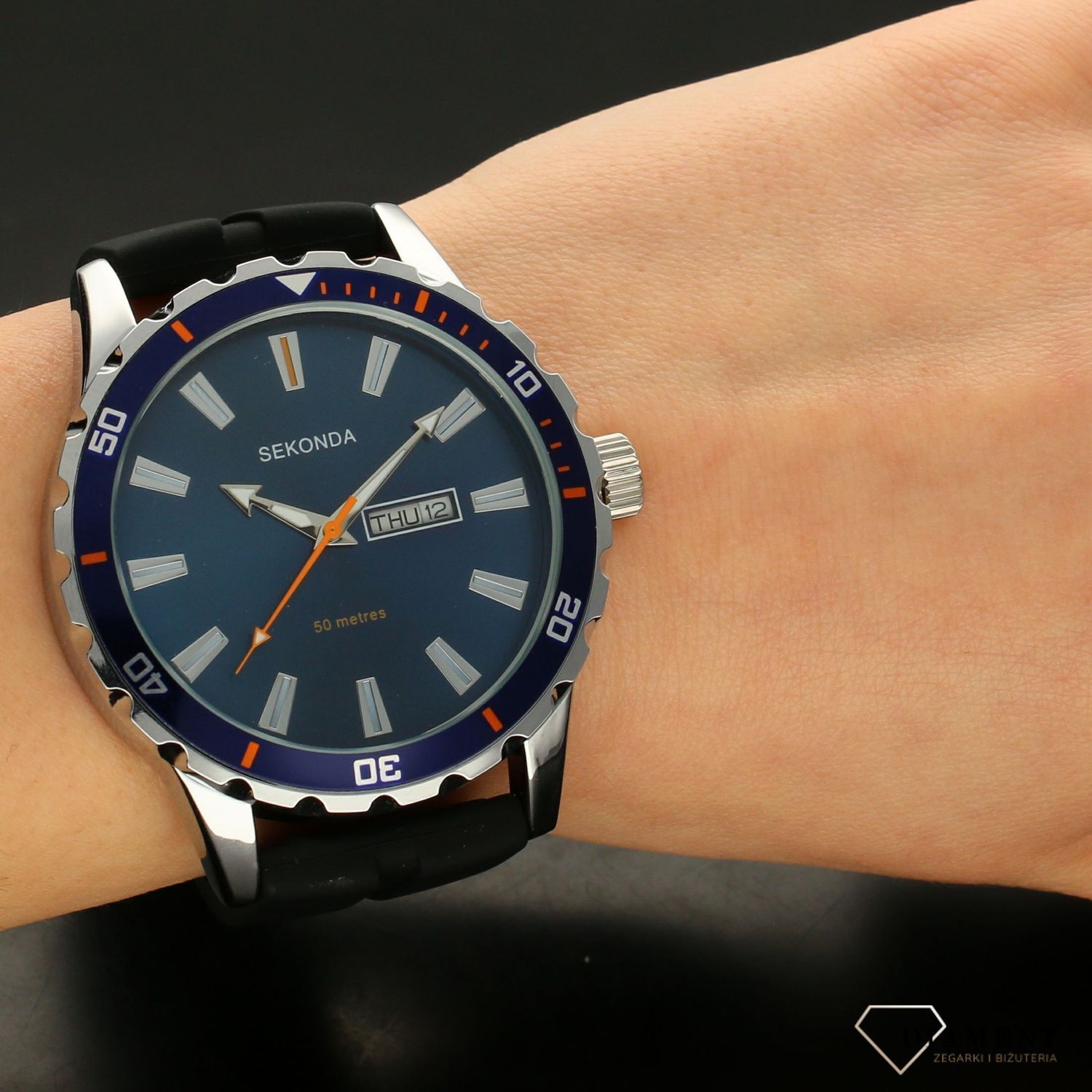 Zegarek męski na sportowym pasku silikonowym Sekonda 1350.jpg