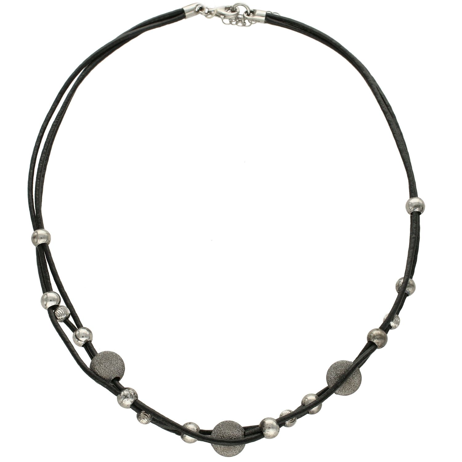 Naszyjnik rzemyk czarny z ozdobnymi kuleczkami 1411400321.jpg