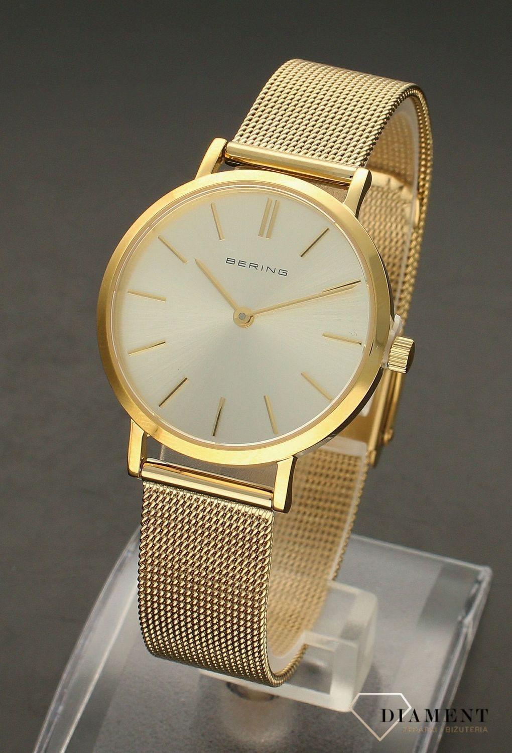 Zegarek damski na bransolecie Bering w złotym kolorze 14129-333.jpg