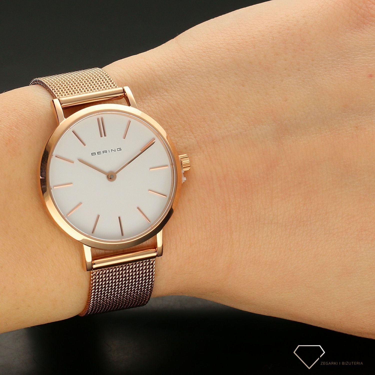 Zegarek damski na bransolecie Rose Gold BERING 14129-366.jpg