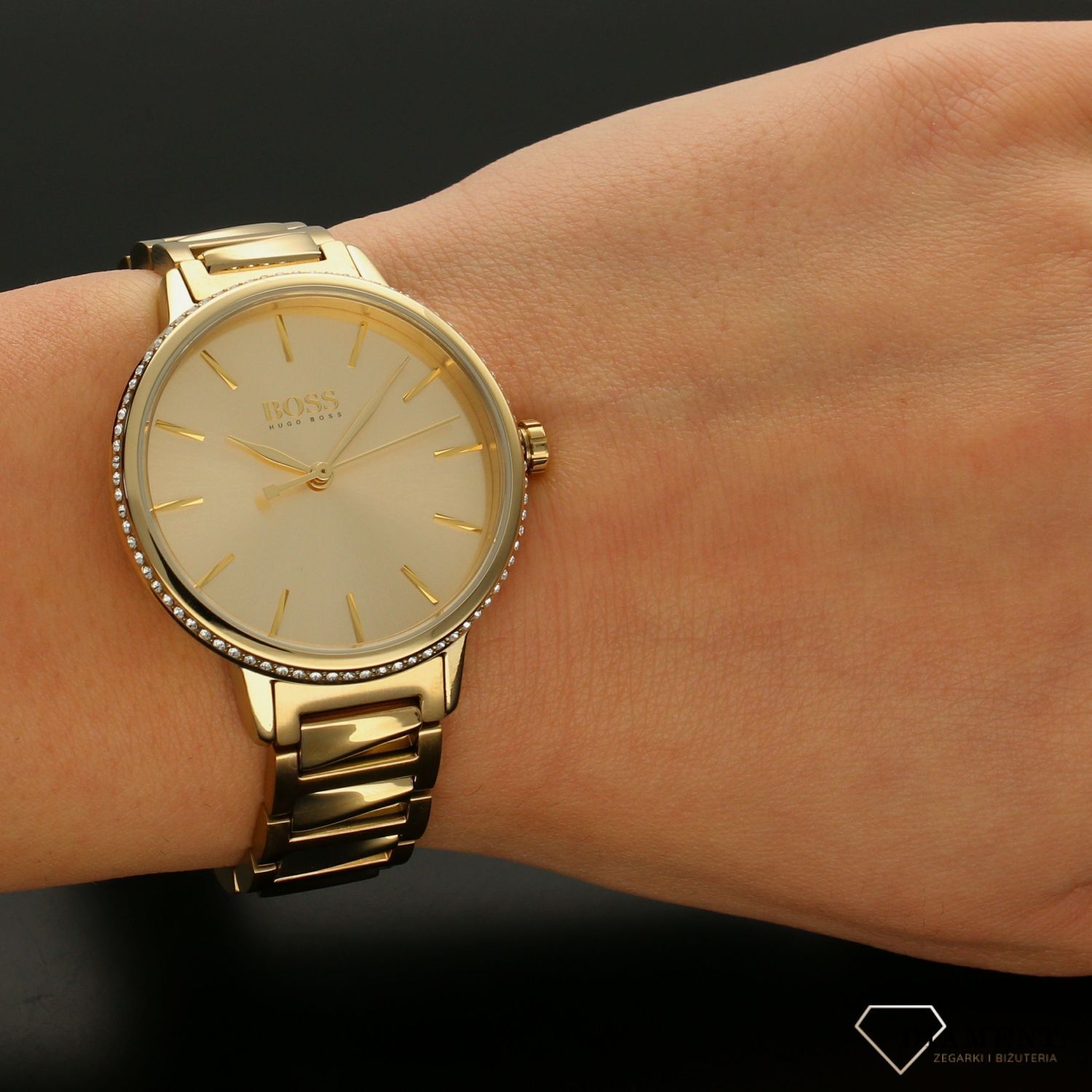Zegarek damski Hugo Boss Signature 'Blask żółtego złota'.jpg