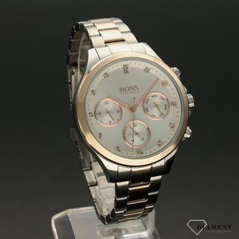 Zegarek damski Hugo Boss z złoto-srebrnej bransolecie. Masywny zegarek damski o numerze ref. 1502564 (1).jpg